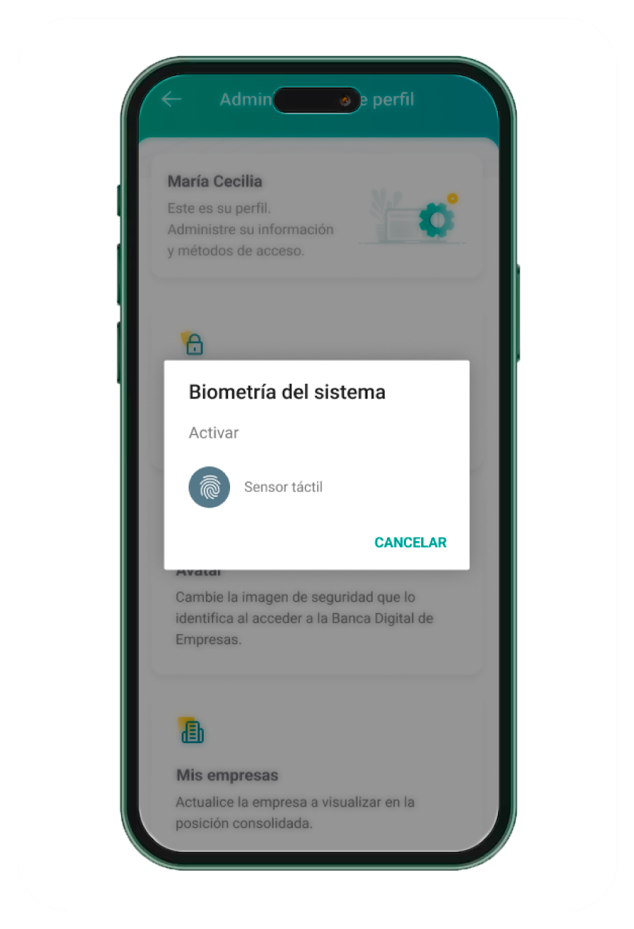 Pantalla de la aplicación